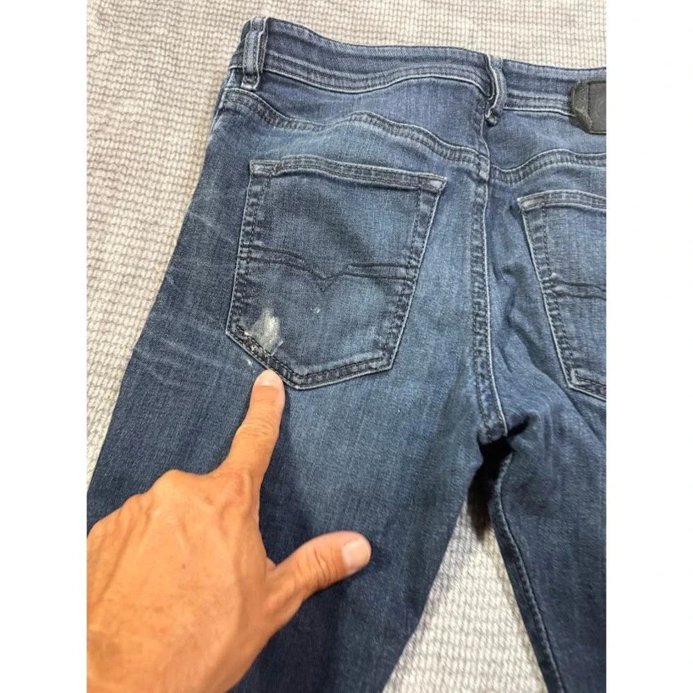 Diesel Buster Tapered Jeans Mens 29X25 Dark Wash Blue Stretch Denim Regular Slim